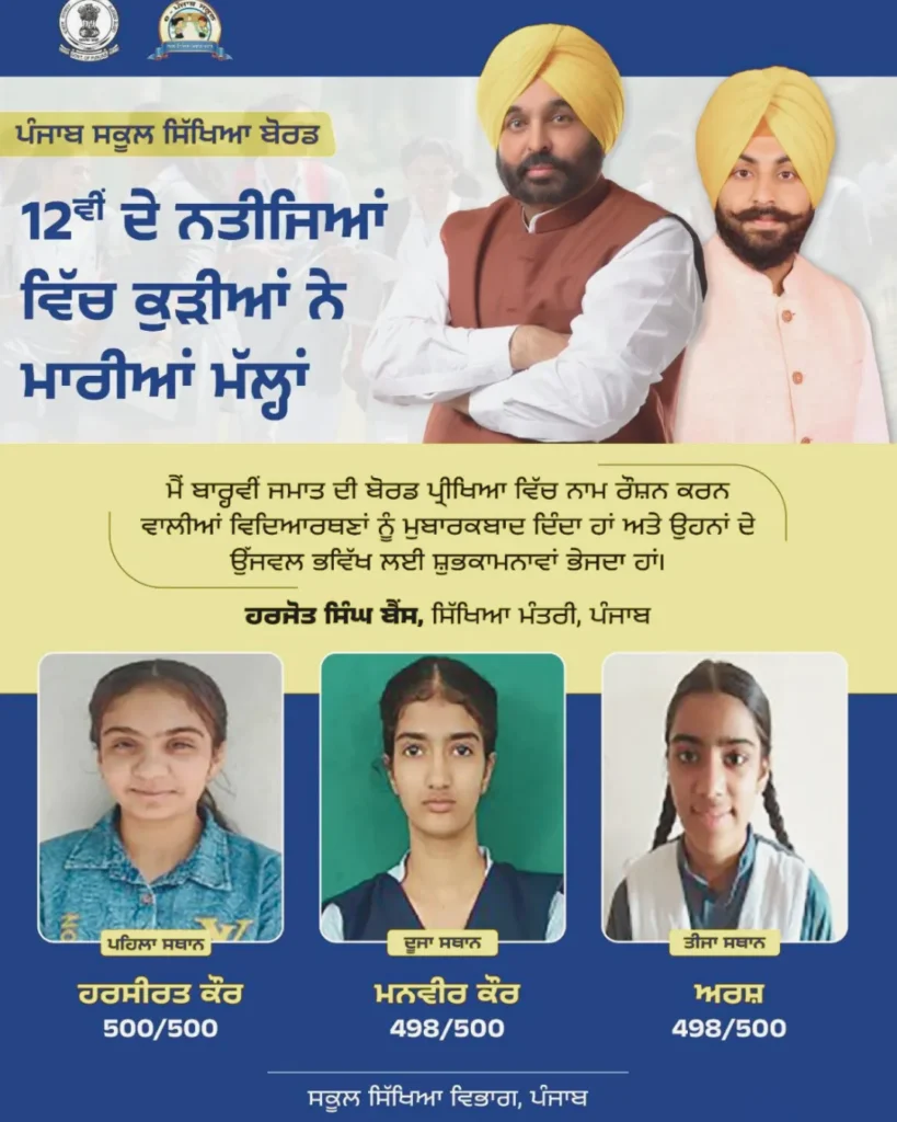 Harsirat Kaur—Punjab Board Topper Celebrated for Outstanding Achievement Group of individuals standing together in a courtyard, celebrating Punjab Board topper Harsirat Kaur’s achievement.